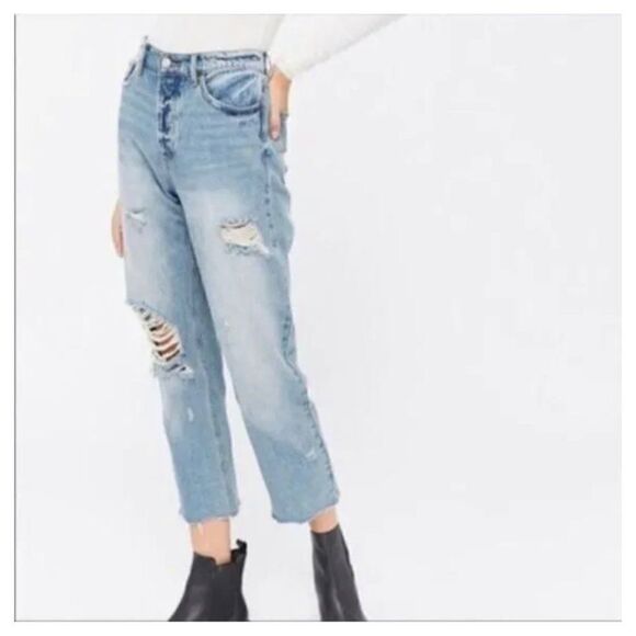 BDG Urban Outfitters Slim Straight Classic Distressed Hidden Button Fly Jeans 26 - Picture 1 of 13